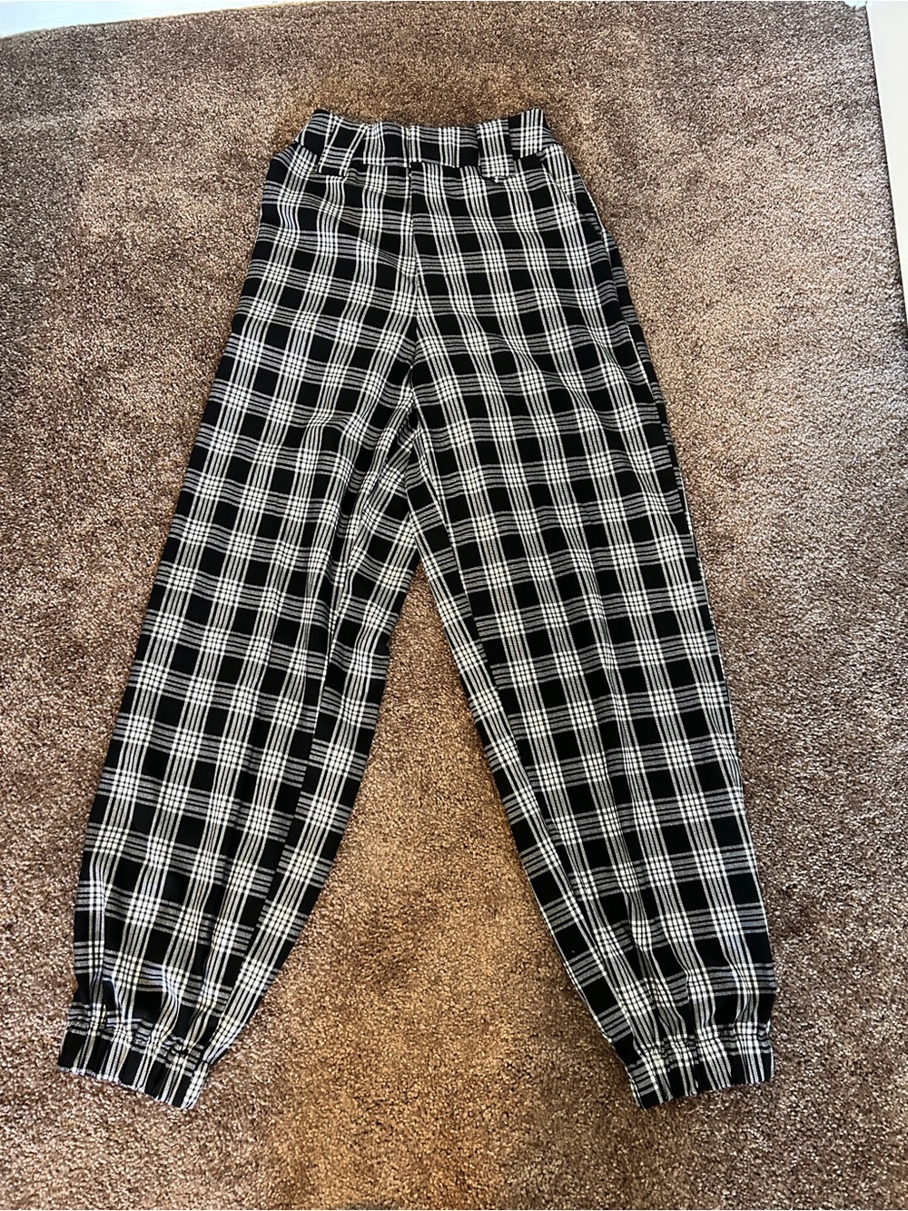 I.AM.GIA Black & White Plaid Jogger Pants